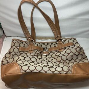 Nine West over the shoulder Stylish Tan and Brown Women's Bag